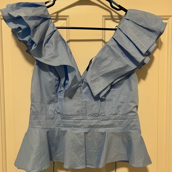 DO+BE Blue Blouse, Size M - Picture 2 of 2